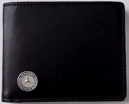 MERCEDES BENZ WALLET 3D Blue Logo Carbon Fiber Faux Leather - $49.00