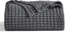 Dark Grey, 104X90-Inch Bedsure Cooling Cotton Waffle King Size, Couch And Sofa. - $69.97