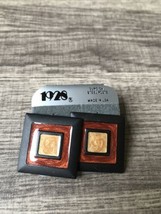 Vintage 1928 Square Tile Shaped Earrings Glazed Pottery Style Boho 1980 USA New - $20.90
