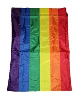 AES 28x40 Embroidered Rainbow Gay Pride Sleeved Garden Flag 28&quot;x40&quot; Nylon Banner - £6.30 GBP
