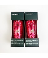 TWO Disney Fantasyland Castle Starbucks Cold Cup Tumbler Ornament Keycha... - €25,63 EUR
