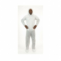 Spun Poly Coveralls with Hood and Boots, Elastic Wrists, White-6X - 25 Count - £49.31 GBP