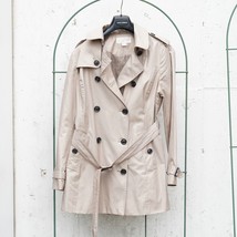 Michael Kors Trench Coat Raincoat Spring Jacket  Belted Double Breasted Ladies L - £50.37 GBP