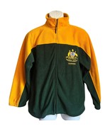 Vintage Embroidered Australia Darwin Yellow Green Colorblock Fleece Jack... - $47.03 CAD