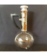 Vtg Coffee Maker Carafe Large Beaker Silver Trim Cork Stopper MCM Inland... - $36.46