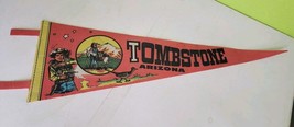 Vintage Tombstone Arizona Pennant Cowboy Roadrunner VTG Retro Americana - £25.10 GBP