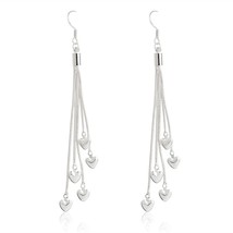 Trendy Heart Fashion tassel drop earrings  color jewelry gift for women girl lea - £6.86 GBP