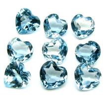 7.9Ct 9Pc Lot Natural London Blue Topaz Heart  Faceted 6mm Gemstones - £39.58 GBP