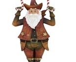 Gallarie II Texas Candy Cane Santa Resin Christmas Ornament Cowboy Weste... - $11.51