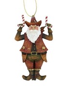 Gallarie II Texas Candy Cane Santa Resin Christmas Ornament Cowboy Weste... - £9.12 GBP