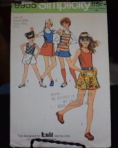 Simplicity 9955 Girl's Scooter Skirt & Pullover Top Pattern - Size 10 Bust 28.5 - $7.91