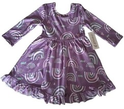 CHENAULT GIRL™ ~ Size 4 Dress ~ Long Sleeve ~ Ruffled Hem ~ Rainbows on ... - $356.03 MXN