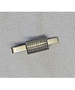 Vintage Signed Hickok USA Short Tie Clasp Bar Clip Silver Tone Grid Square - $23.57 CAD