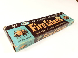 Fire Liters Box Charcoal Log Starter Vintage 1960&#39;s Stage Movie Prop Empty Box - £6.51 GBP