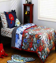 Monster Pals Gray Twin Comforter Pillowsham 2PC Bedding Set New - £69.21 GBP