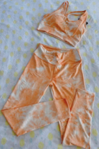 Women&#39;s Tie -Dye Activewear Set Orange Cream - $38.00