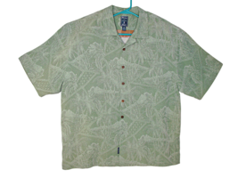 Montego Resort Mens Green Hulu Girl Palm Tree Hawaiian Button Up Shirt S... - £19.52 GBP