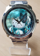 White And Black Wolf Tale Art Stylish Rare Quality Wrist Watch  - $35.00