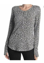 Sweet Romeo Nordstrom Women’s Leopard Stretch Knit Top Pullover Thumbhol... - £15.56 GBP