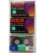 3 IEC Type I Position Normal Audio Cassettes New Sealed Various - $108.58 MXN