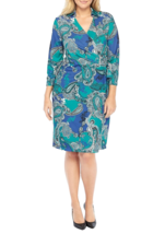 New The Limited Blue Floral Midi Belted Career Sheath Dress Size 1X Women $109 - £45.06 GBP