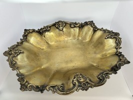 Antique Brass Bowl Greek Revival Faces Decor 13.5 x 11 inches NB2 - €51,58 EUR