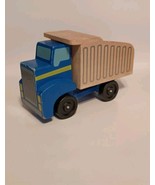 Wooden Blue Dump Truck Melissa &amp; Doug Durable Classic Dump Bed Toy  - $14.92