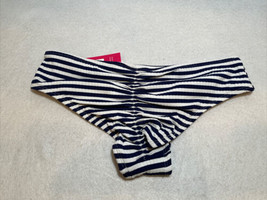 Juniors&#39; Ribbed Cheeky Hipster Bikini Bottom - Xhilaration™ Navy Stripe Size S - £2.79 GBP