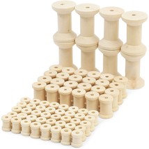 72 Pack Unfinished Wooden Spools for Crafts and Sewing DIY Project, 3 Sizes - £23.17 GBP