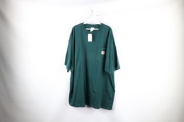 NOS Vintage 90s Carhartt Mens 2XL Spell Out Short Sleeve Pocket T-Shirt Green - £31.36 GBP