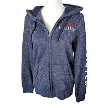 Hollister Sweatshirt Full Zip Womens Small Hooded Blue Heathered Long Sl... - $17.60