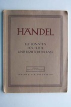 Handel - Elf Sonaten fur Flote und Bezifferten Bass Paperback Musical Score Book - £23.73 GBP