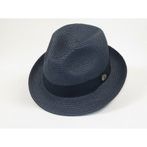 Men's Bently Semi Crushable Fedora Pinch Front Briad Hat Leonardo LE232 Navy image 2