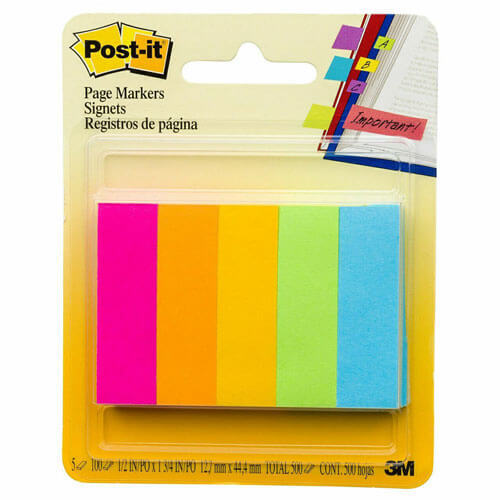 Post-it Page Markers 500 Sheets (5 Colours) - Neon - $19.57