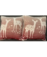 2 Barker Textiles Throw Pillows Wool Blend Down Fill Deer Snow 18x18 Chr... - $816.43 MXN