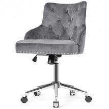 Tufted Upholstered Swivel Computer Desk Chair with Nailed Tri-Gray - Color: Gray - $3,128.50 MXN