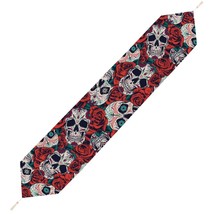 Mondxflaur Rose Skull Table Runner for Dining Table Living Room Home Decor  - £15.17 GBP+