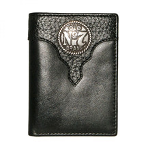 Jack Daniel&#39;s Old No. 7 Trifold Leather Wallet Black - £43.31 GBP