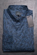Armani Exchange A|X Men Signature Logo Slim Fit Dark Blue Stretch Cotton... - $49.49