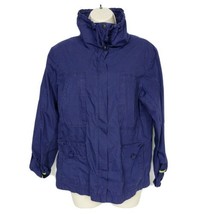 Eddie Bauer Womens Utility Jacket Size Medium Purple Zip Up Long Sleeve - $37.21