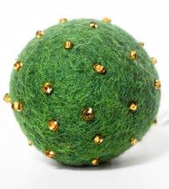 Hallmark Green Fuzzy Beaded Globe  Gift Ornament 2023 - £7.94 GBP