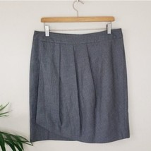 Halogen | Gray Pleated Wrap Front Straight Skirt, womens size 12 - £14.64 GBP