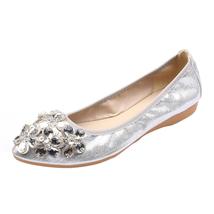 Fashion Women Ballet Shoes Leisure Rhinestone Flats Shoes Princess Shiny Shoes - £27.25 GBP