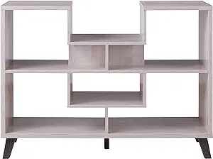 Dontrose Modern Rectangle 6-Shelf Wood 48 in. Storage Console Table for ... - $532.99