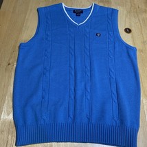 Vintage South Pole Sweater Vest Men&#39;s Size XXL Baby Blue Cable Knit Y2K - $21.13
