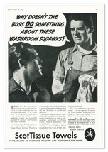 Print Ad ScotTissue Towels Washroom Squawks Vintage 1937 Full-Page Adver... - £7.72 GBP