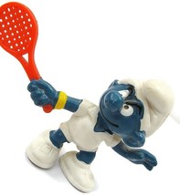 Vintage 1978 Smurf PVC Tennis Player PEYO Schleich Toy - £11.86 GBP