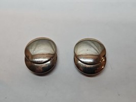 Circular Button-Style Silver Tone Clip On Earrings, 1.5&#39;&#39; - £7.52 GBP