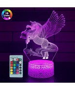 Unicorn Gifts,Unicorn Lamp Unicorn Party Supplies 16 Color Changing Nigh... - $470.22 MXN