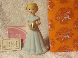 Figurine Enesco Growing Up Birthday Girl Age 6 Blonde Blue Dress New in Box - £9.33 GBP